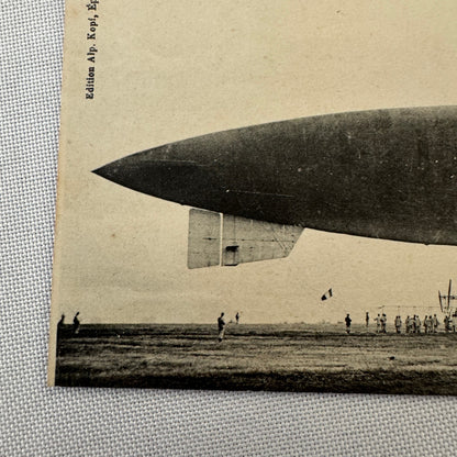 Vintage Zeppelin Airship Dirigible Postcard Post Card French Capitaine Ferber