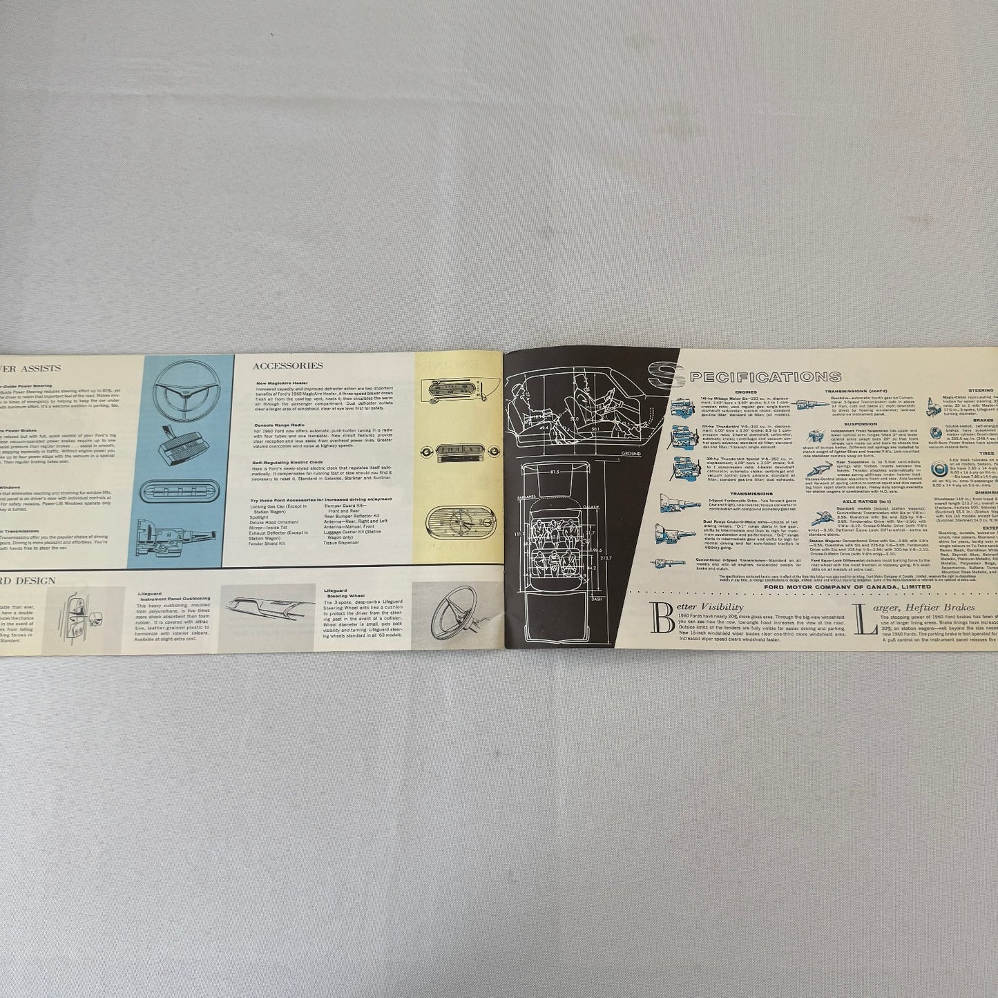 1960 Ford Car Sales Brochure Canadian Galaxie Fairlane Starliner Sunliner
