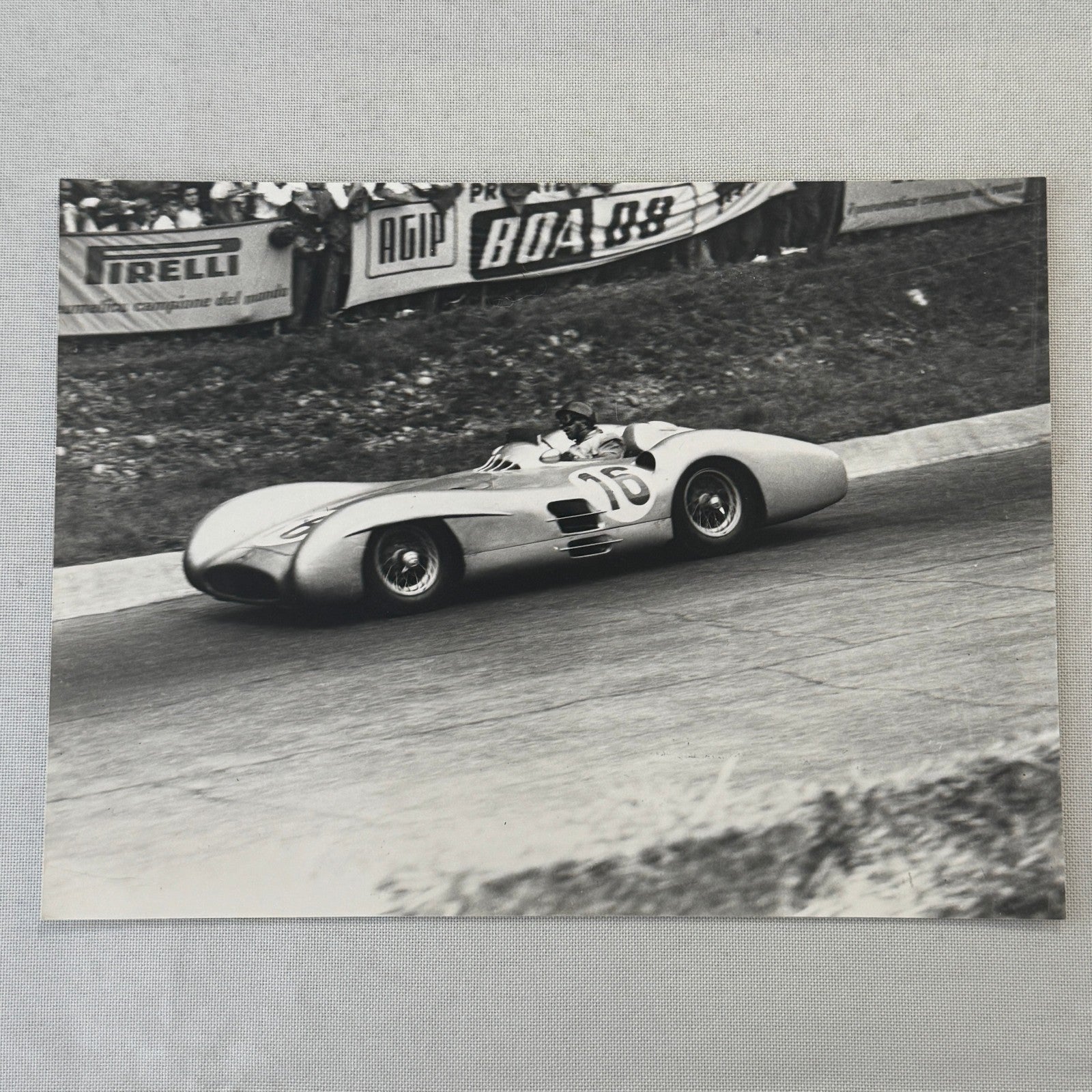Mercedes Benz Racing Photo Photograph Print W196 Streamliner Car Stirling Moss