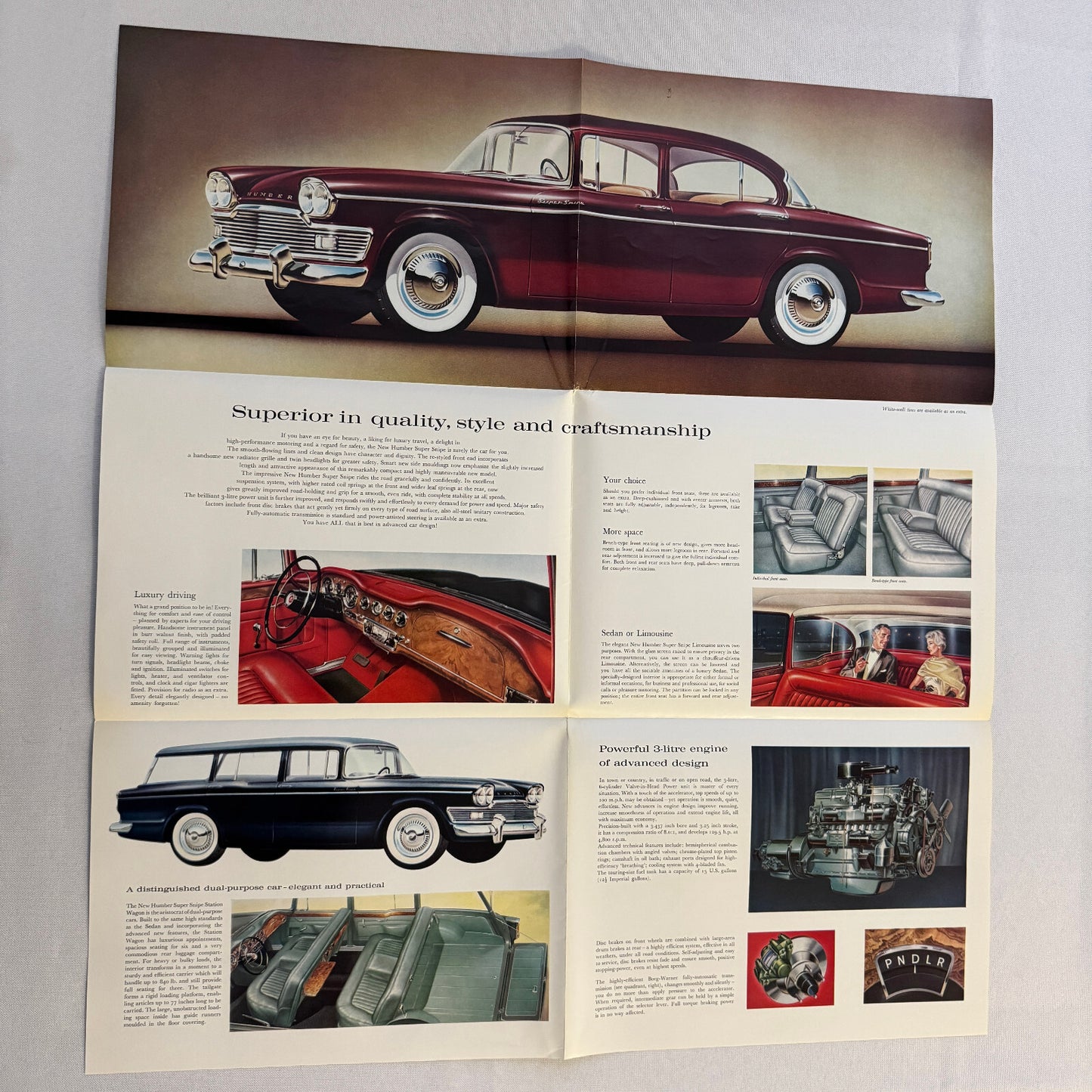 Humber Super Snipe Car Sales Brochure Catalog Advertising