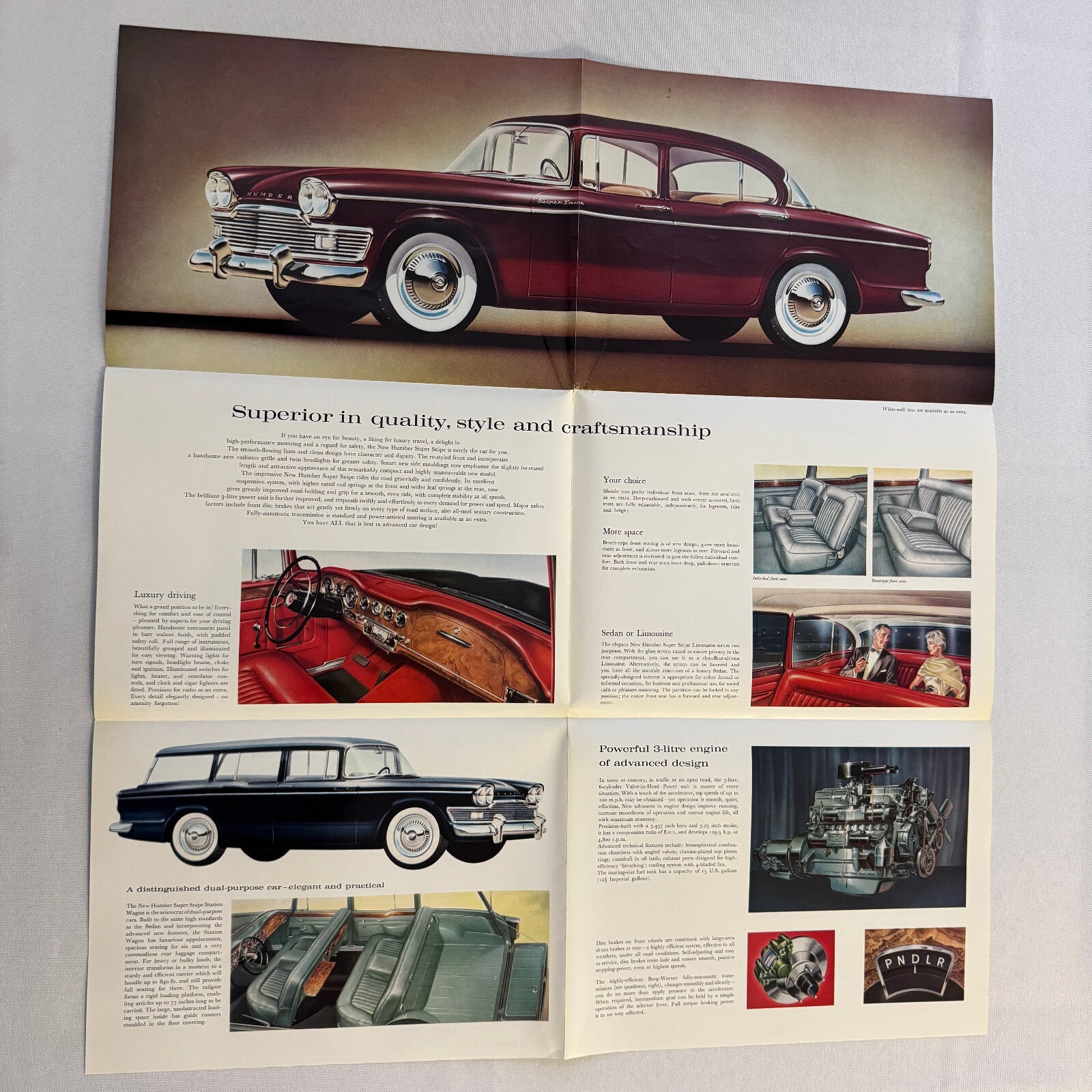 Humber Super Snipe Car Sales Brochure Catalog Advertising