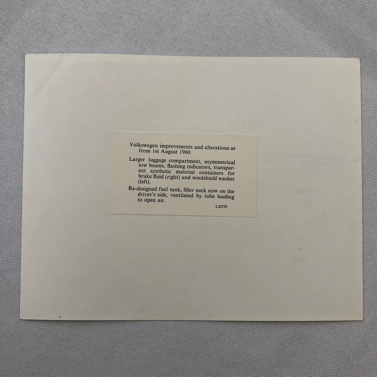 Volkswagen VW Beetle Factory Press Photo Photograph Print