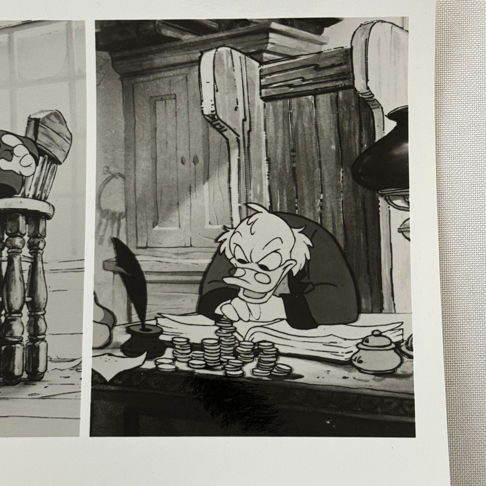 Walt Disney Vintage Press Photo Photograph Mickey Mouse and Scrooge McDuck Duck