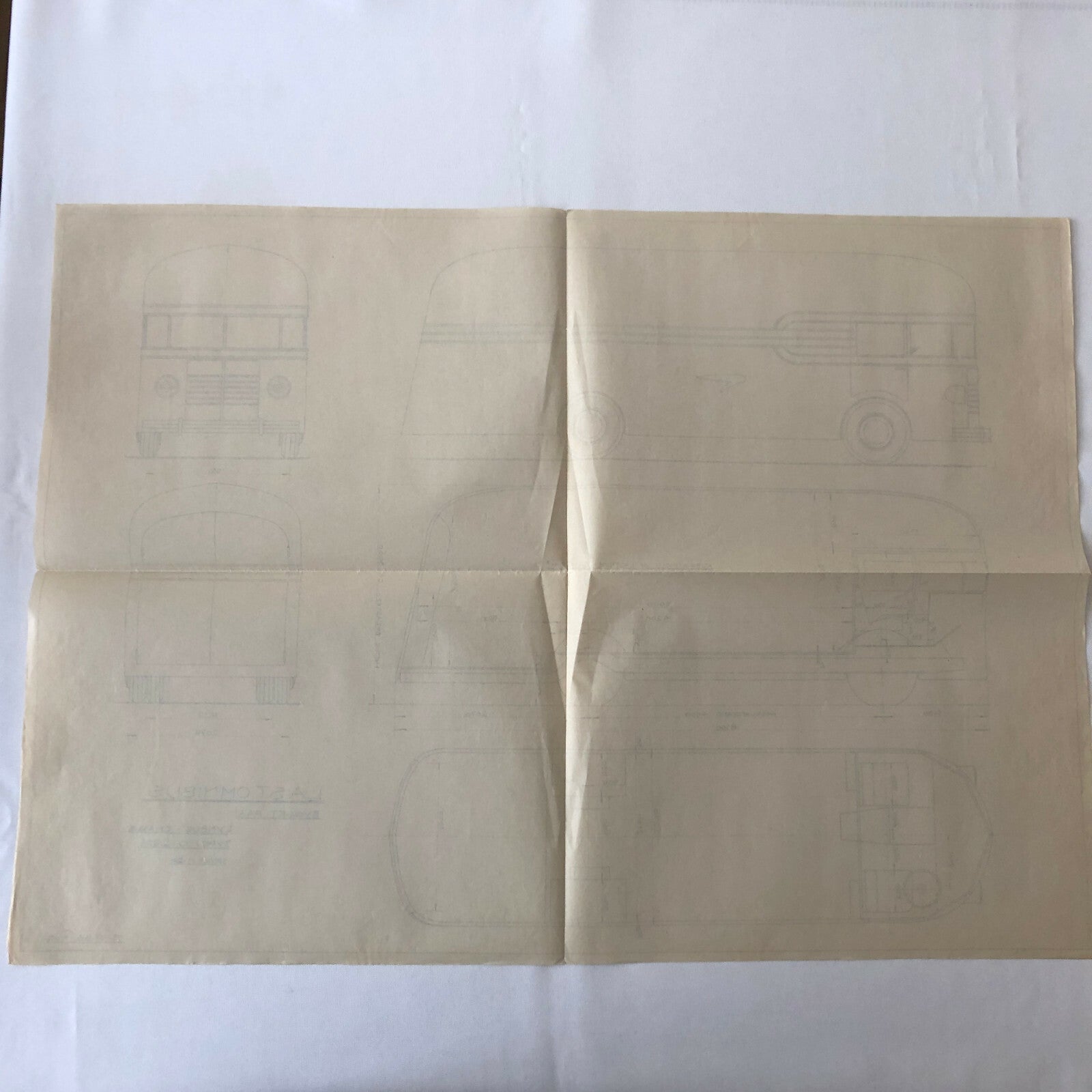 1936 Coachbuilder Bus Design Blueprint Rendering Blue Print Coach Truck 