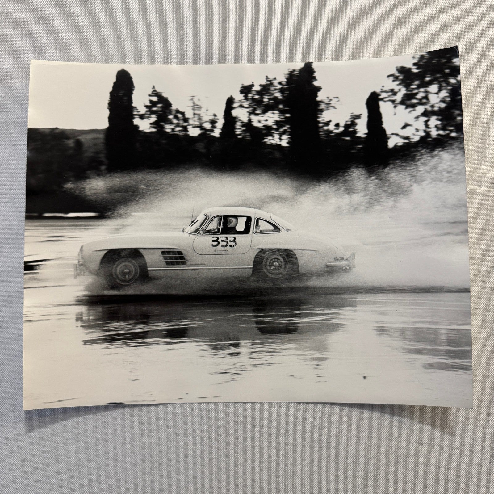 Vintage Mercedes Benz 300SL Gullwing Racing Photo Photograph Pomona 1960