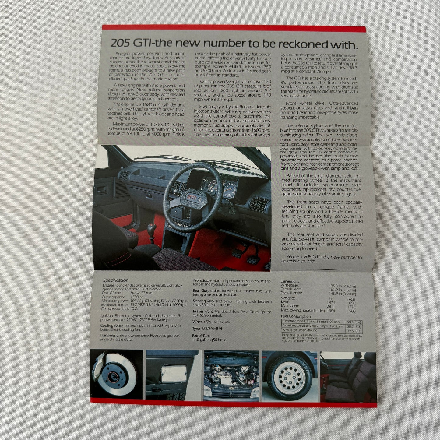 Peugeot 205 GTI Car Sales Brochure Catalog Hot Hatch 1984 UK