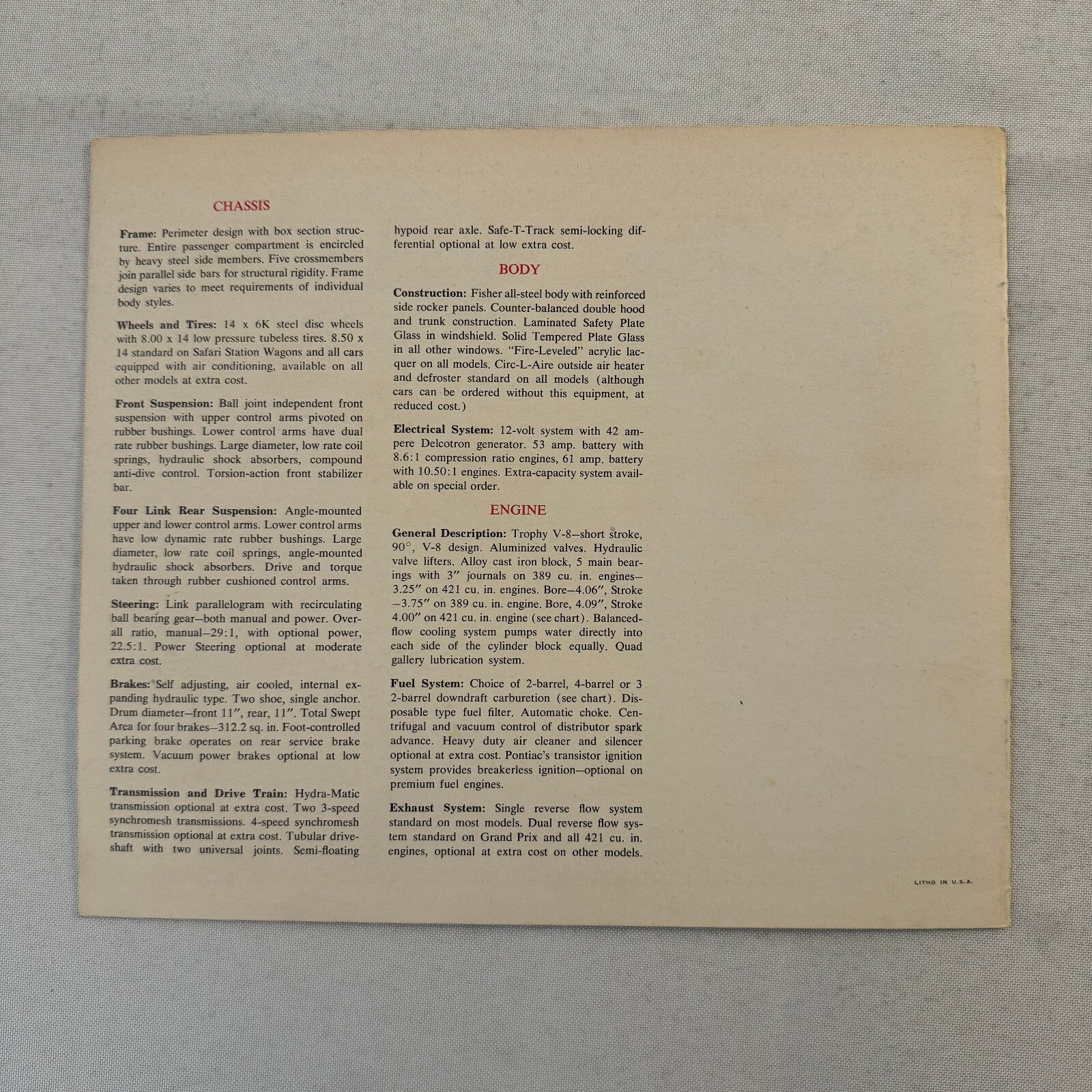 1964 Pontiac Sales Brochure Catalog Bonneville Catalina Star Chief Grand Prix