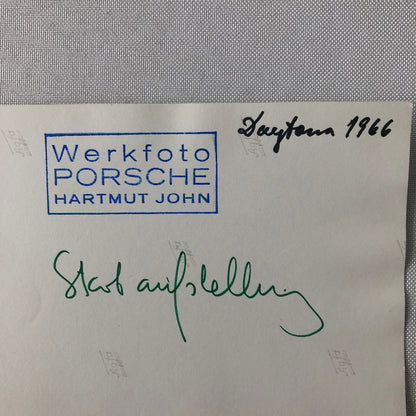 1966 Daytona Porsche Werkfoto Racing Factory Photo Photograph Ford GT + 