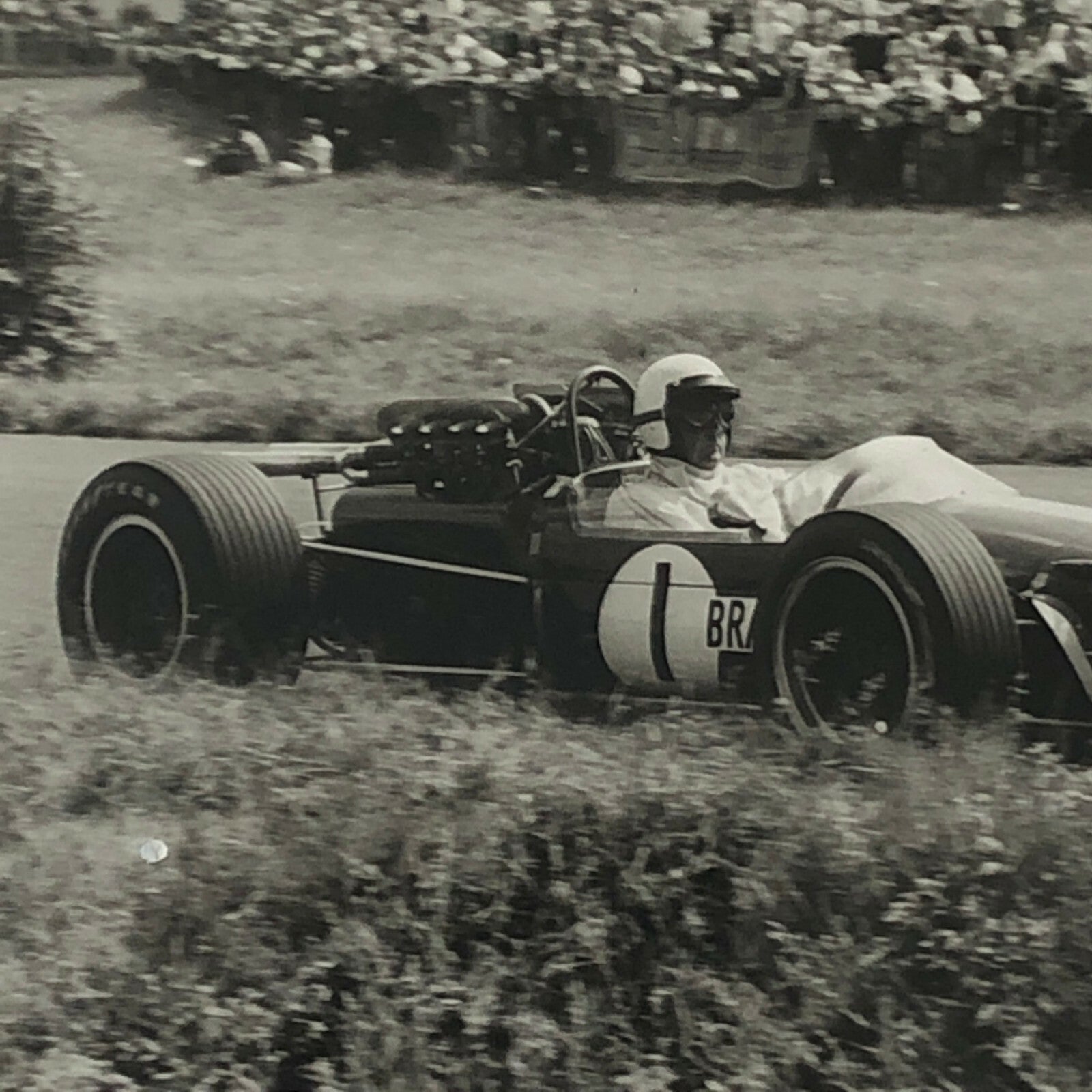Vintage Racing Photo Photograph 1967 German Grand Prix Jack Brabham 