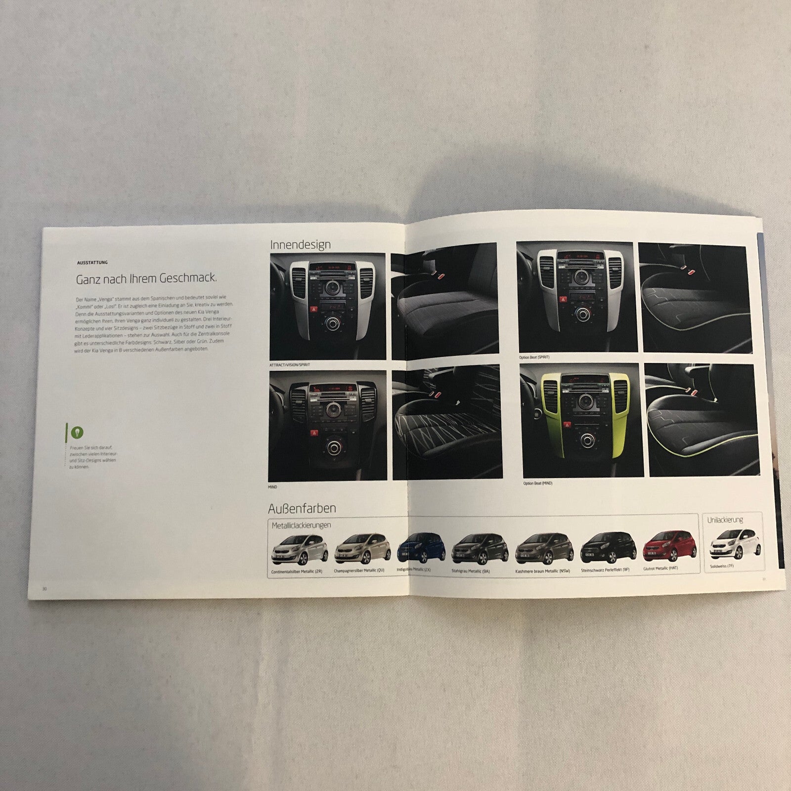 2011 Kia Venga Car Sales Brochure Catalog with Price List GERMAN Market