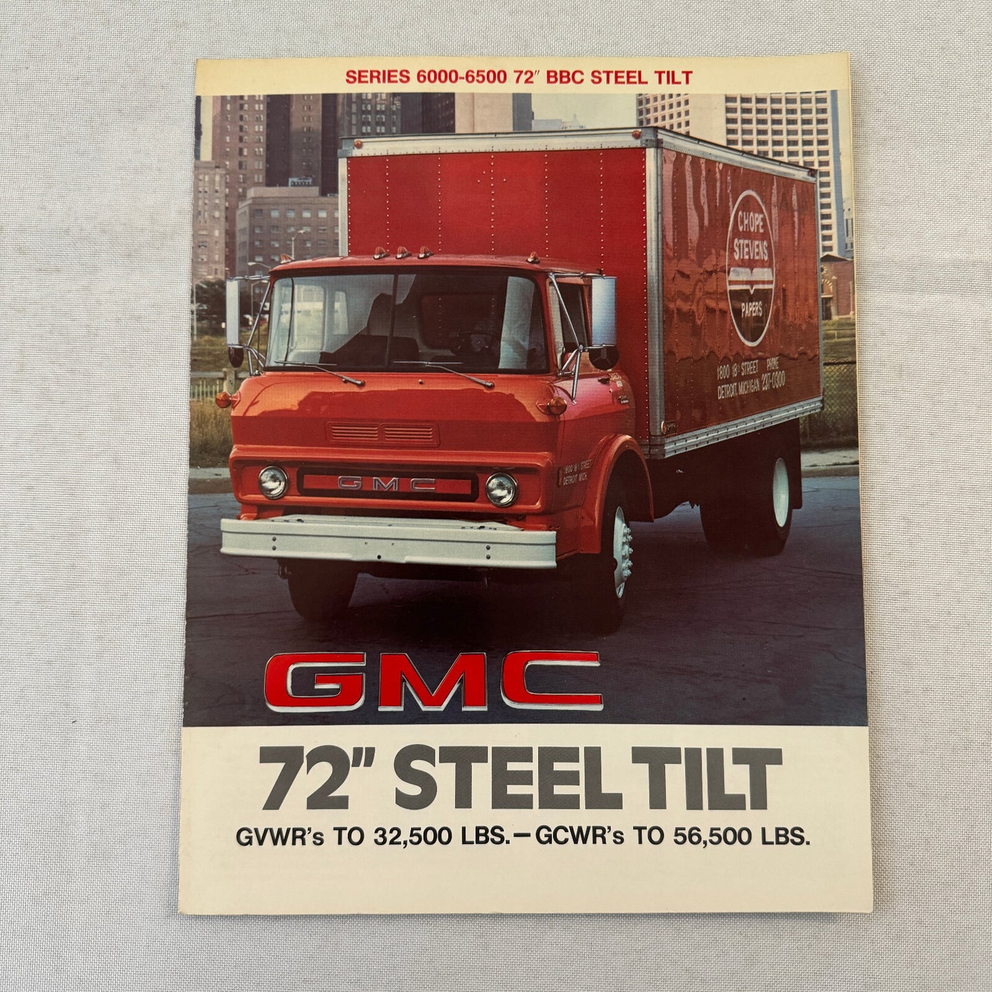 GMC 72 Inch Steel Tilt Truck Sales Brochure Catalog Advertising