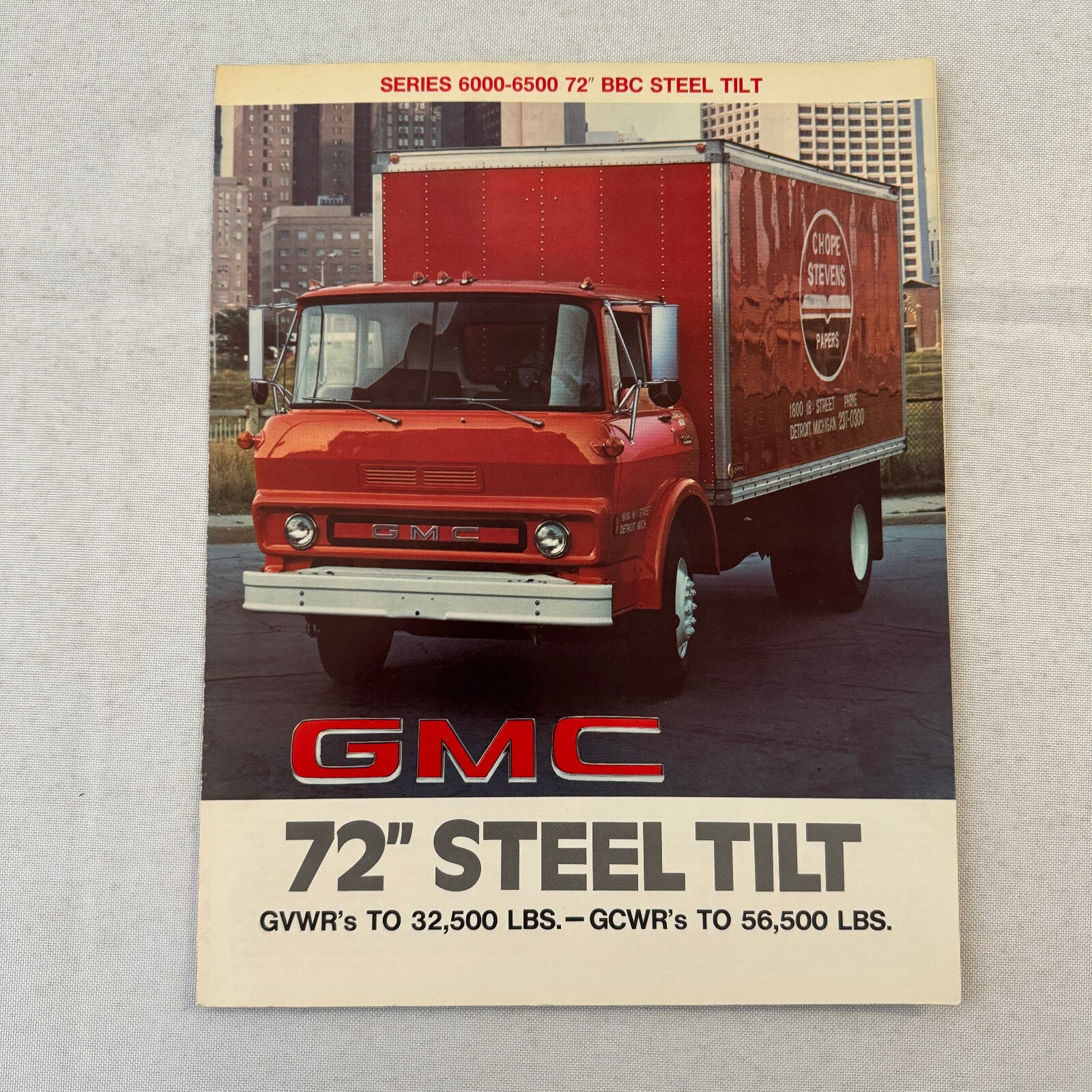 GMC 72 Inch Steel Tilt Truck Sales Brochure Catalog Advertising