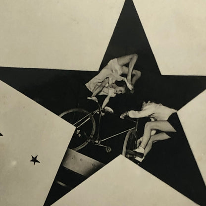 Circus Children Bicycle Balancing Acrobat Acrobatic Act Photo Photograph Vintage