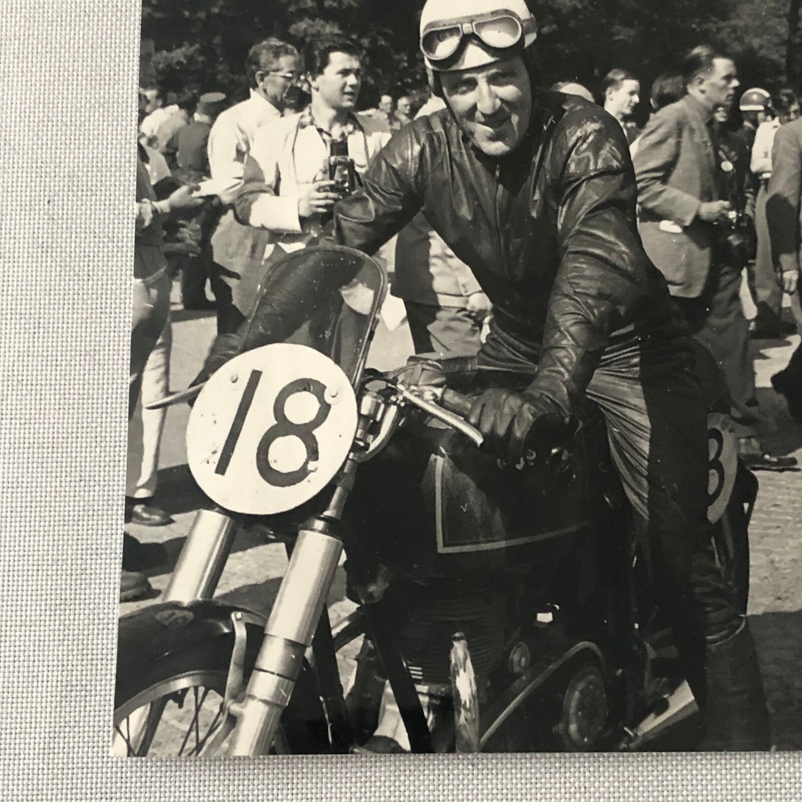 Vintage Motorcycle Racing Photo photograph Race Bike Rider