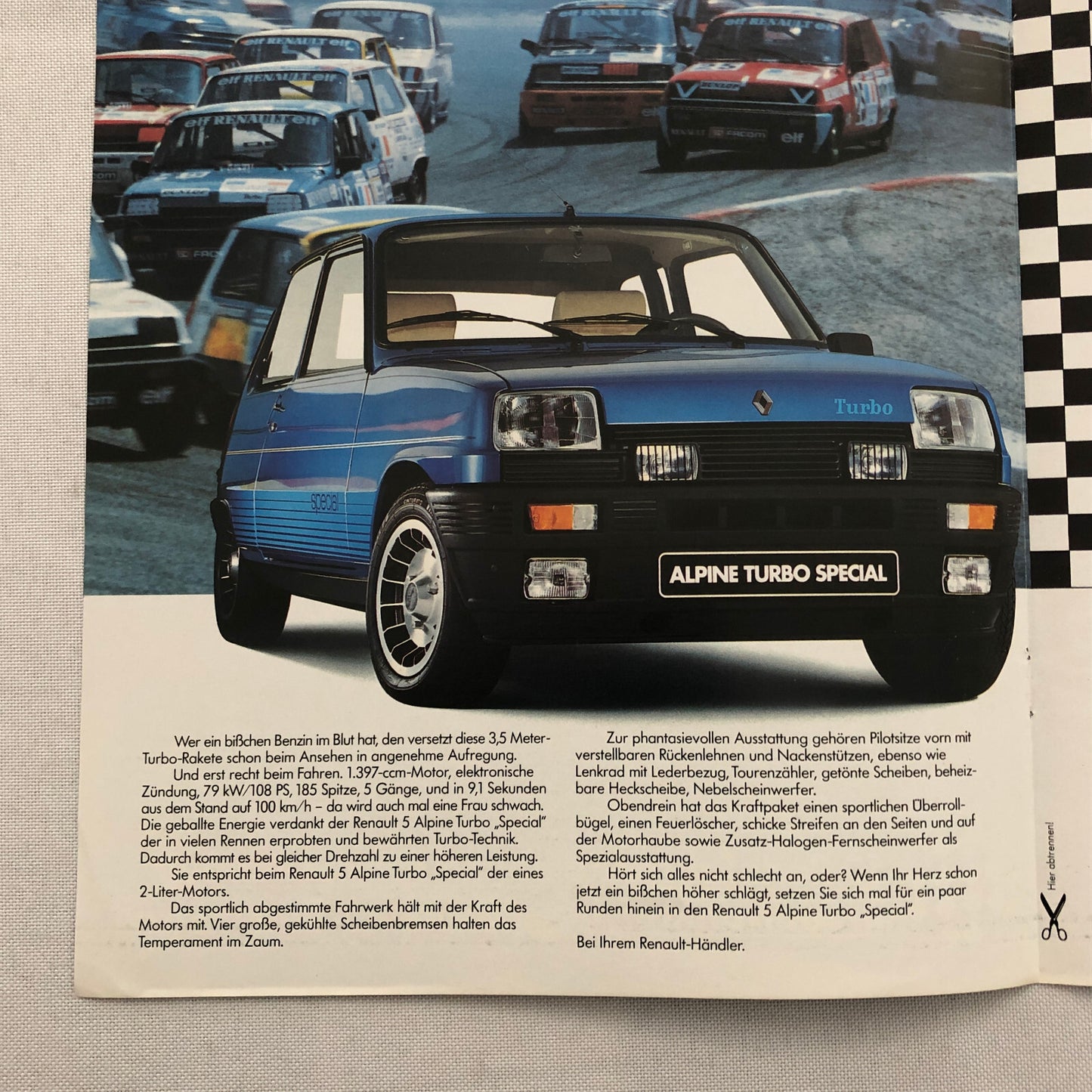 Renault 5 Alpine Turbo Special Sales Brochure Catalog GERMAN Text