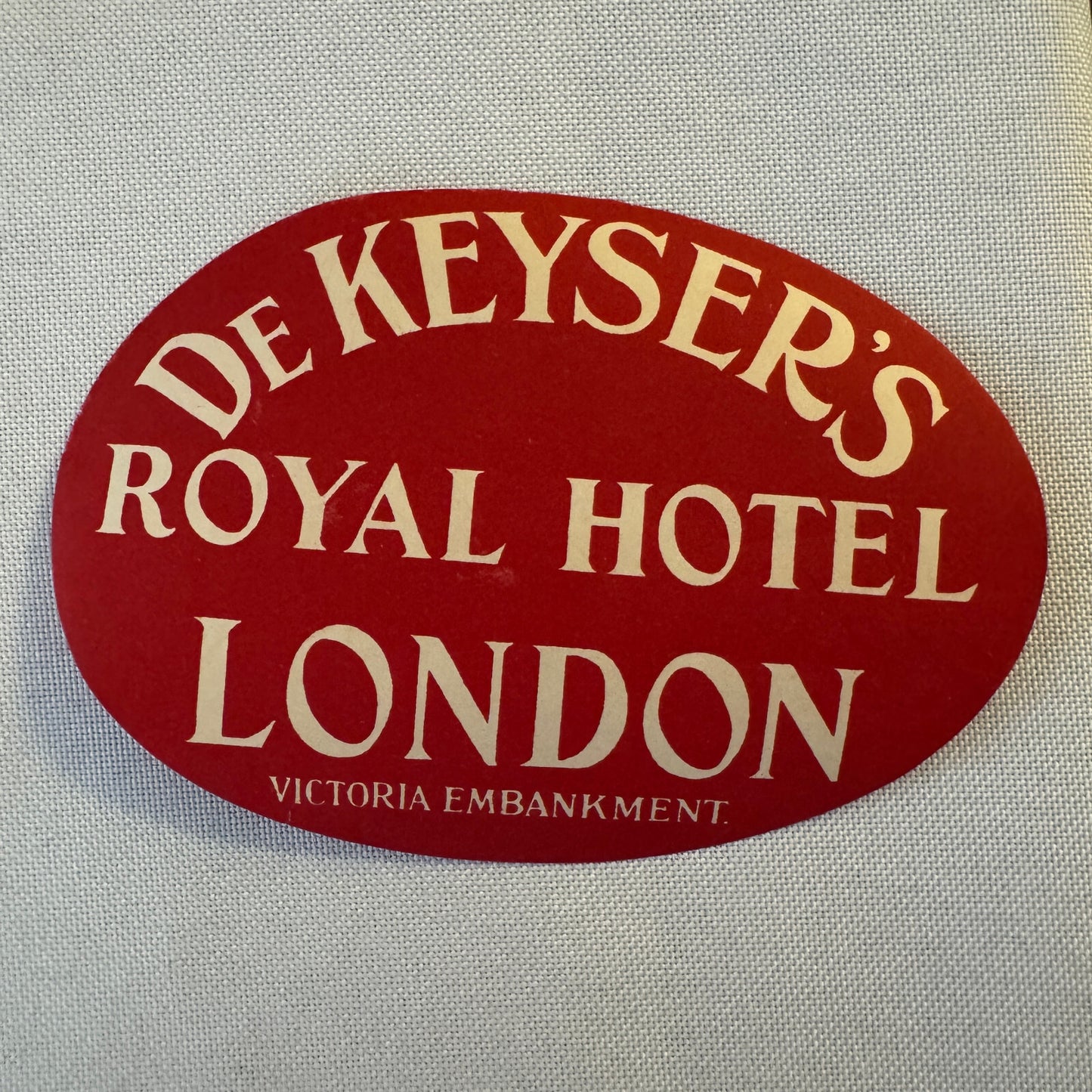 Vintage Hotel Travel Luggage Label De Keyser's Royal Hotel London