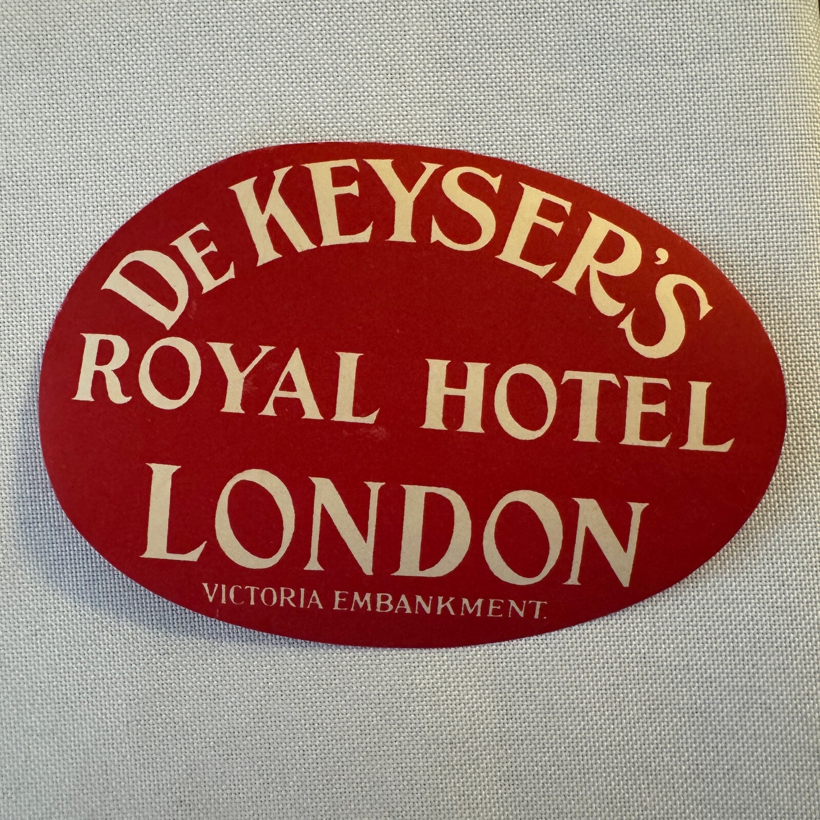 Vintage Hotel Travel Luggage Label De Keyser's Royal Hotel London