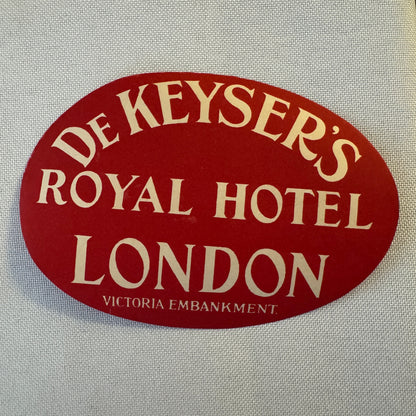Vintage Hotel Travel Luggage Label De Keyser's Royal Hotel London