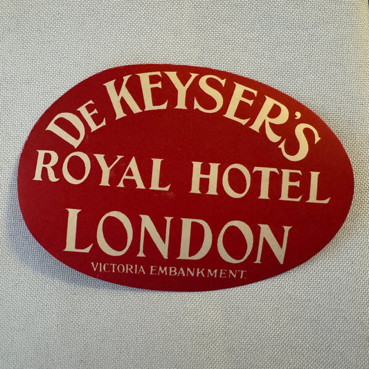Vintage Hotel Travel Luggage Label De Keyser's Royal Hotel London