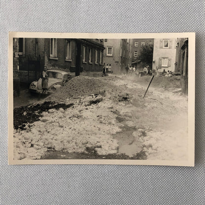 Vintage Disaster Photo Snow Storm Flood Germany Cars People Lot of 7