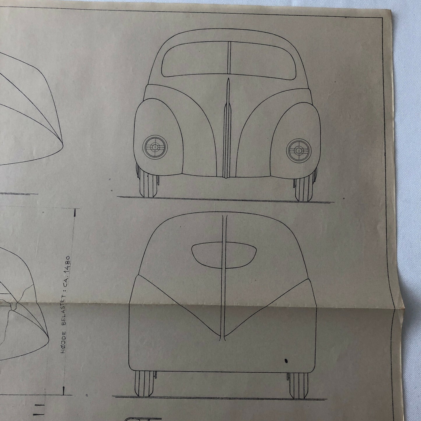 1936 Coachbuilder Car Design Blueprint Rendering Blue Print Streamline Coupe
