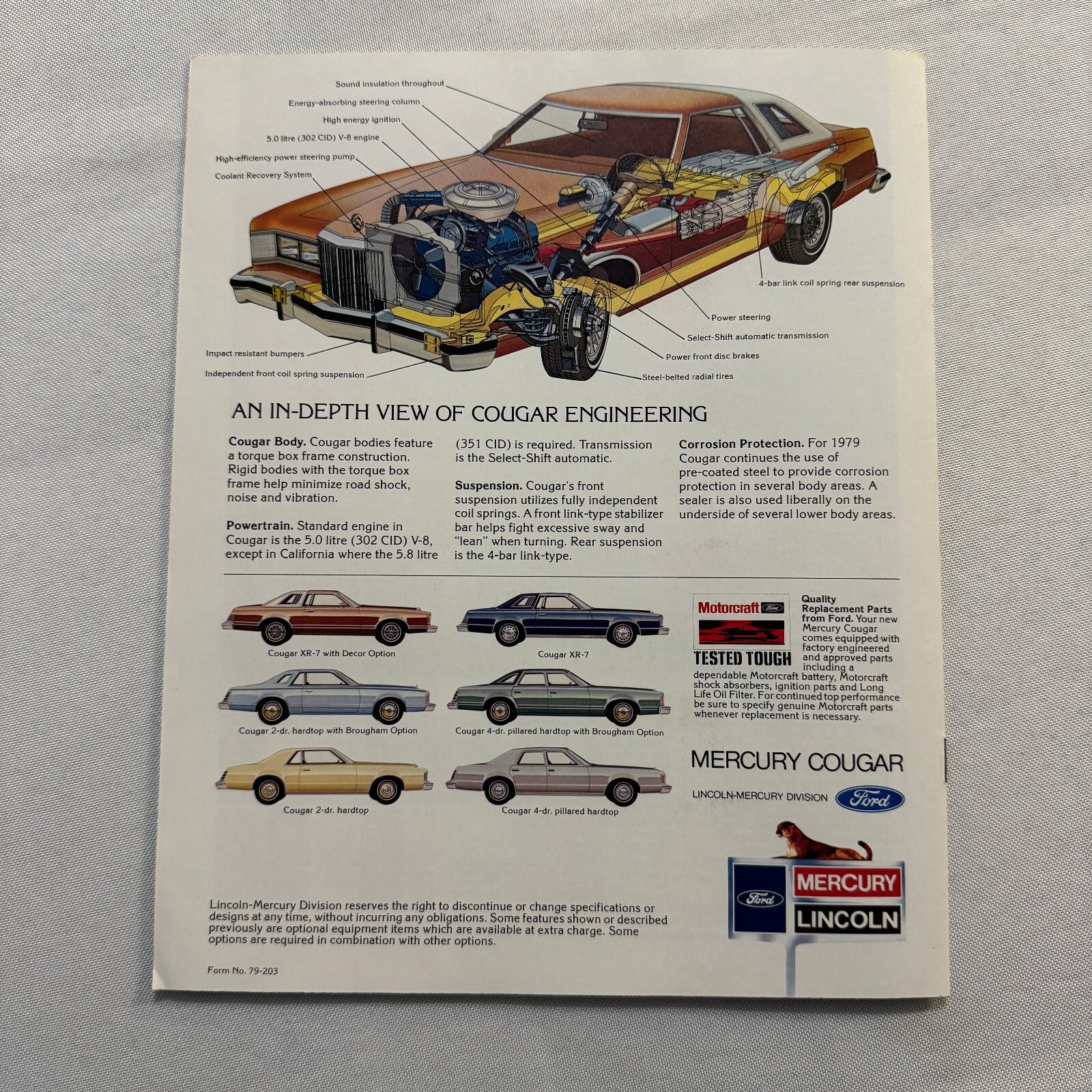 1979 Mercury Cougar Car Sales Brochure Catalog XR-7 XR7