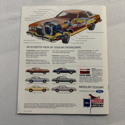 1979 Mercury Cougar Car Sales Brochure Catalog XR-7 XR7