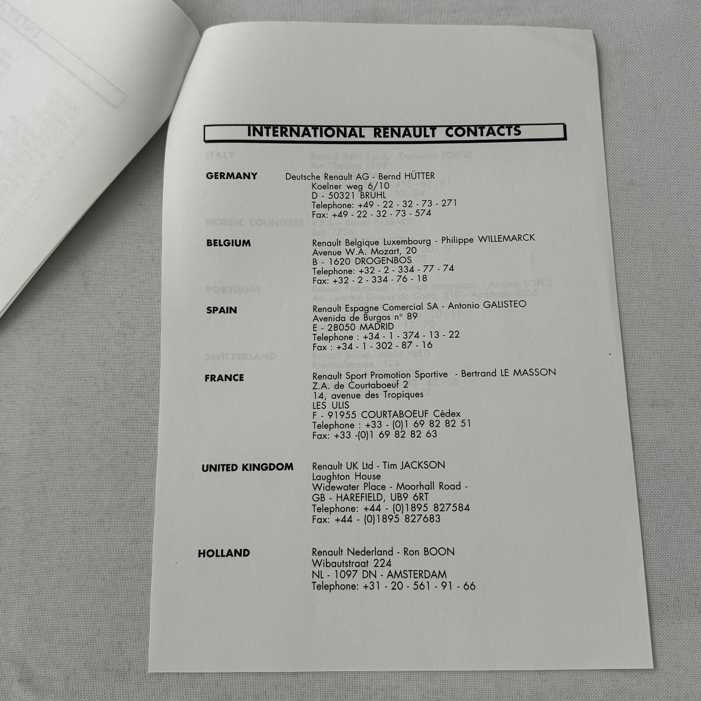 1998 Renault Sport Press Kit Spider ELF Trophy Racing Photos Documents