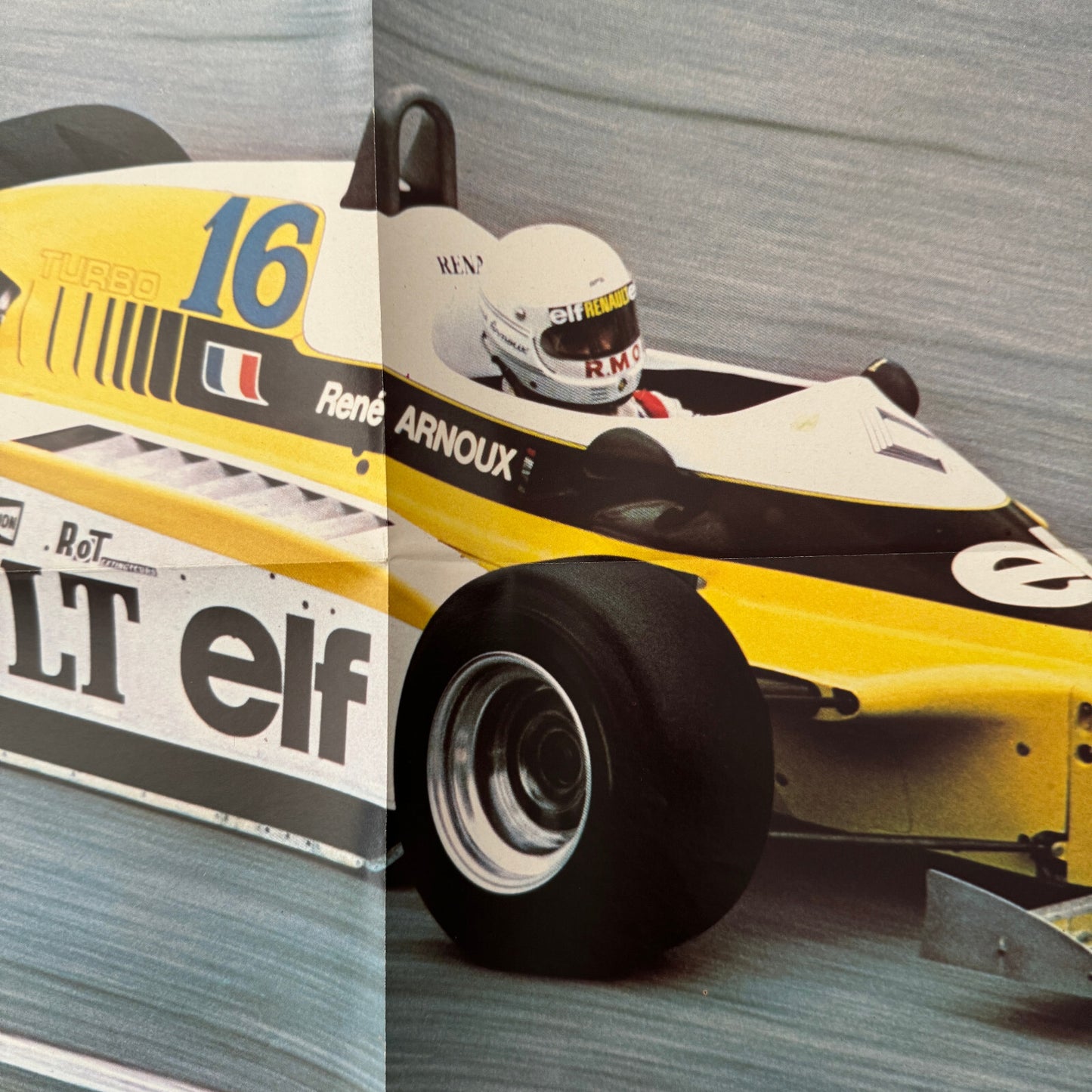 Vintage Renault ELF Racing Car Poster Rene Arnoux Renault RS 20