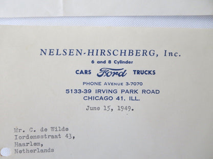 1946 - 1949 Nelsen - Hirschberg Ford Car & Truck Dealer Letter Letterhead Lot 4x