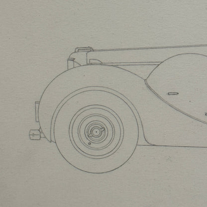 1938 Lagonda LG6 Drophead Coupe Car Illustration Art Drawing Hand Drawn