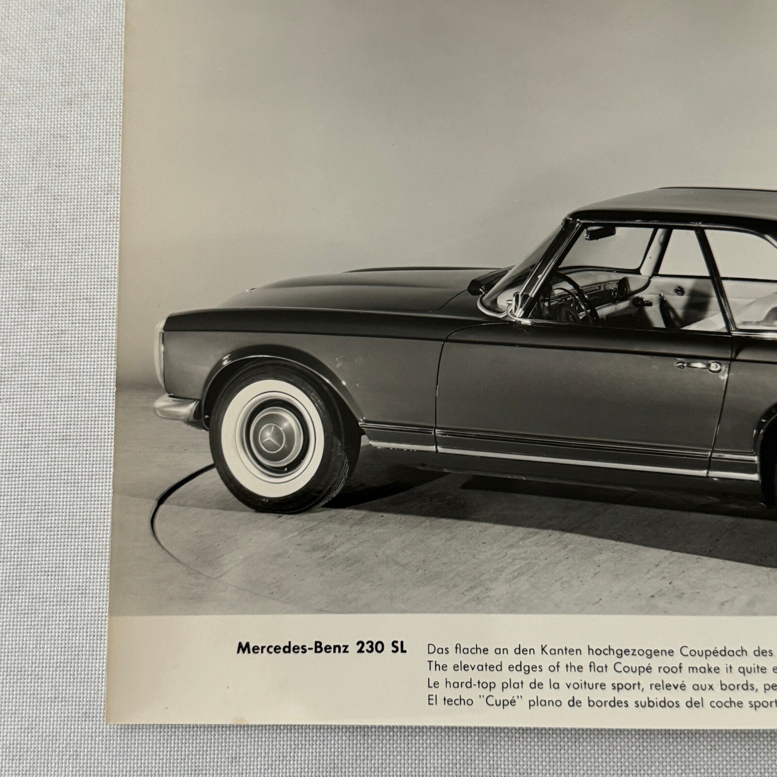 Vintage Mercedes Benz 230 SL Roadster Convertible Factory Press Photo Photograph