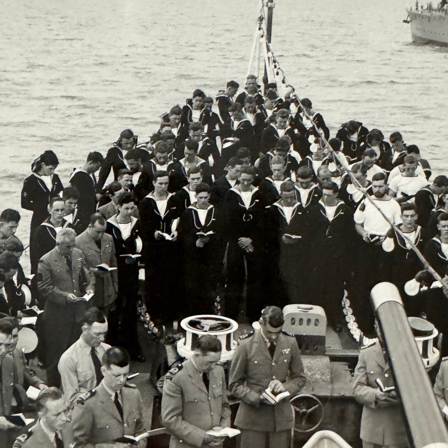 Royal Canadian Navy HMCS Crusader Military Ship Boat Destroyer 1954 Crew
