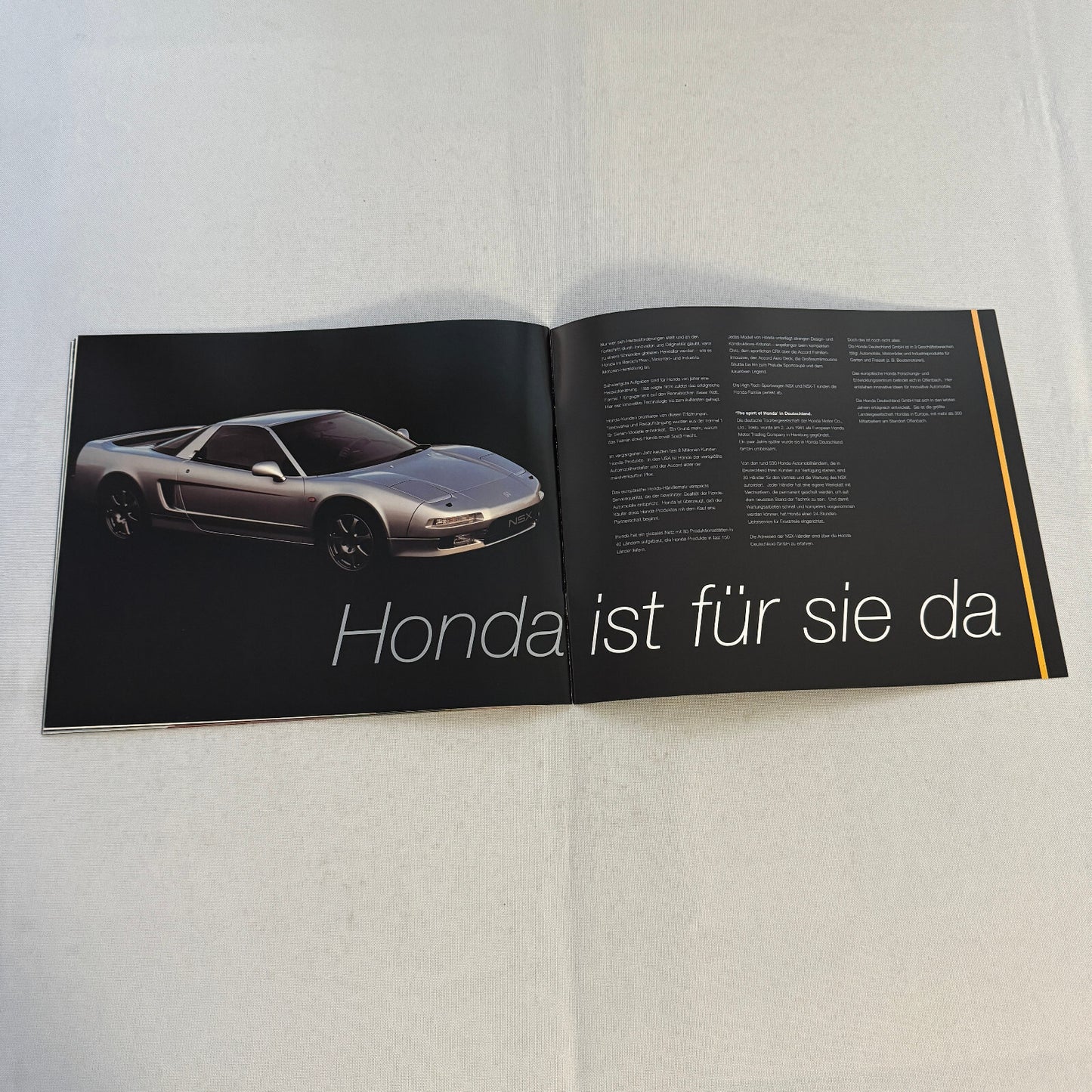 Honda NSX Car Sales Brochure Catalog Advertising GERMAN Text Acura NSX