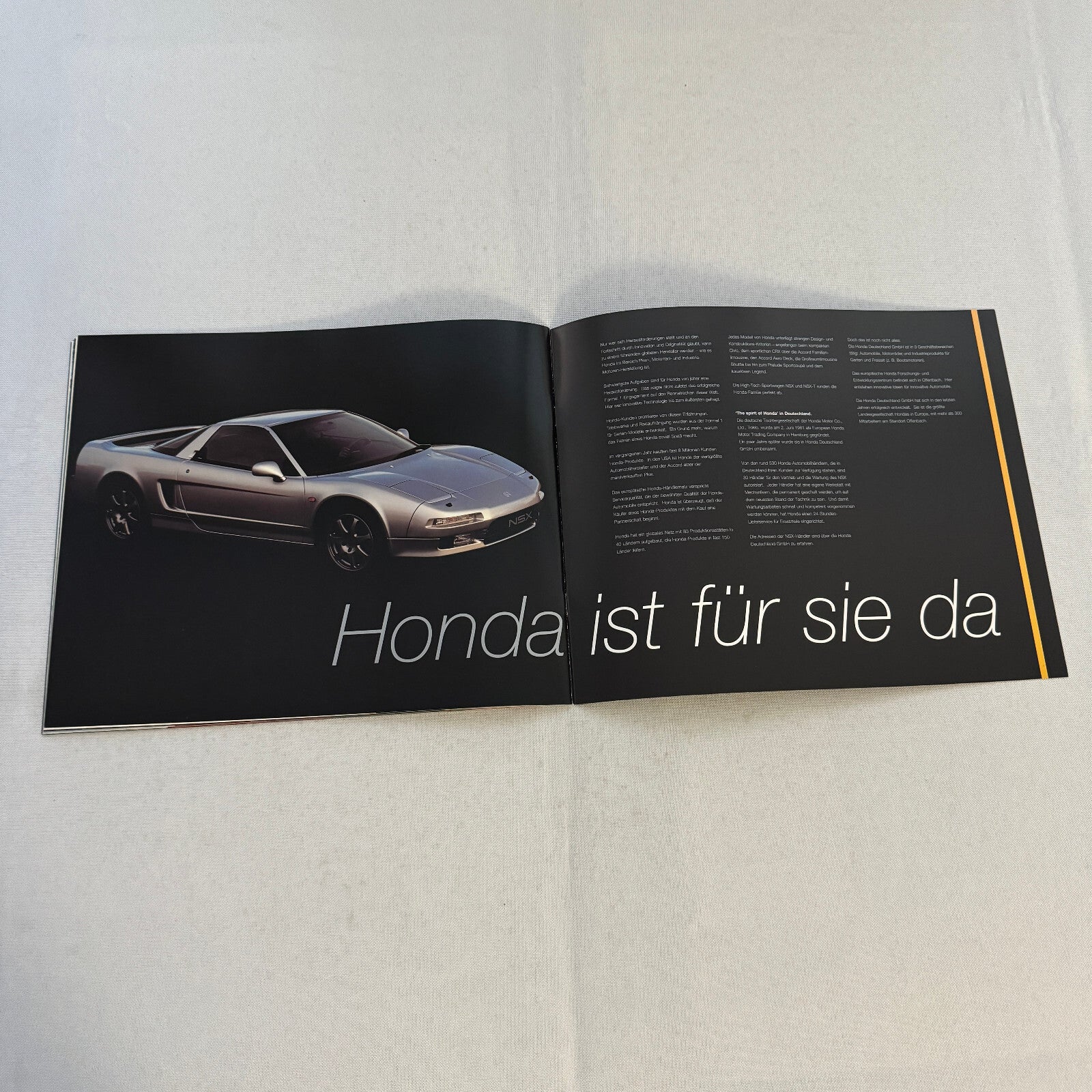 Honda NSX Car Sales Brochure Catalog Advertising GERMAN Text Acura NSX