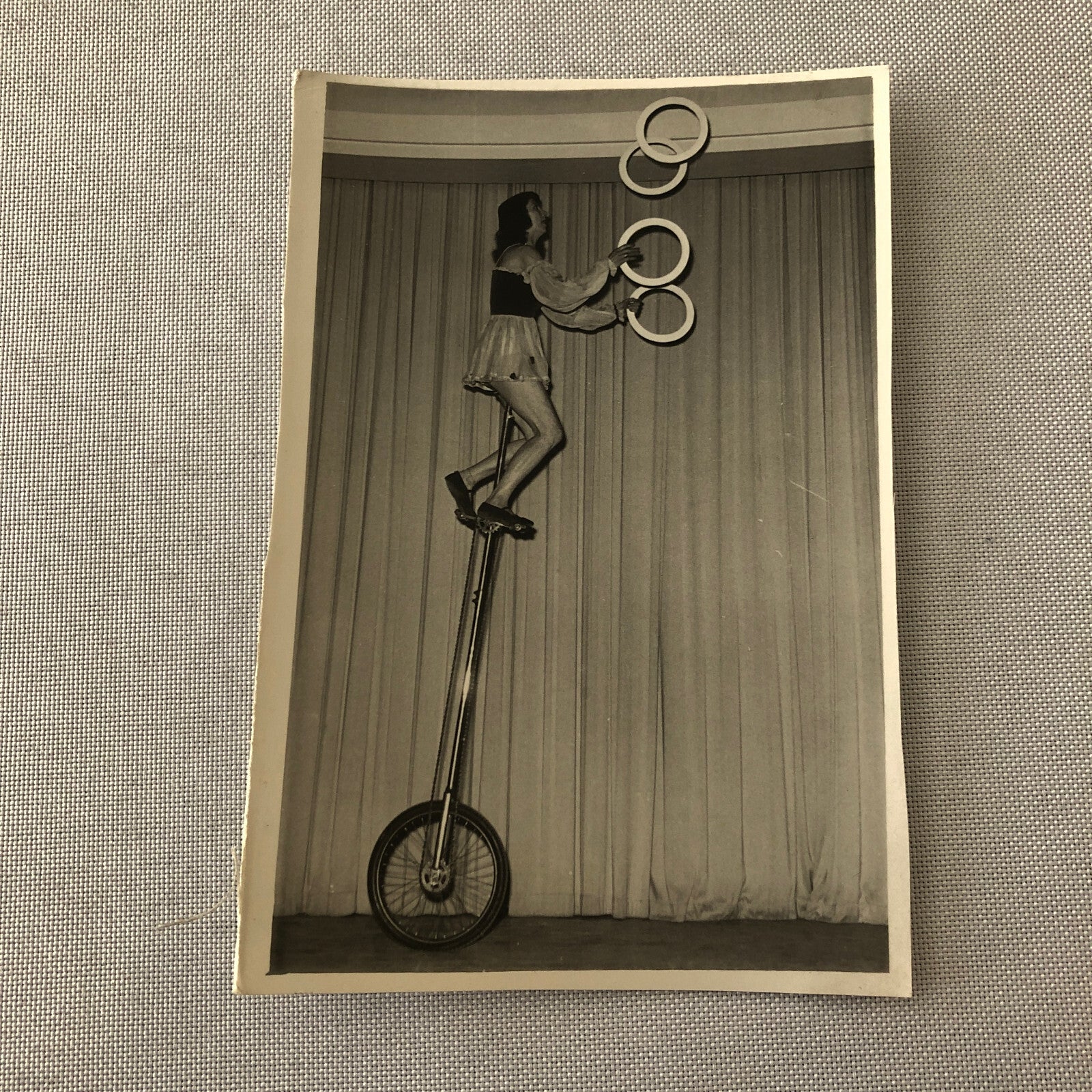 Circus Performer Balancing Act on Unicycle Juggling Photo Photograph Berlin