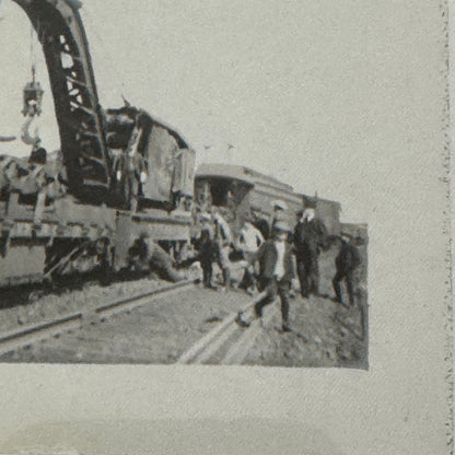 Antique Glass Plate Lantern Slide Photo Train with Crane