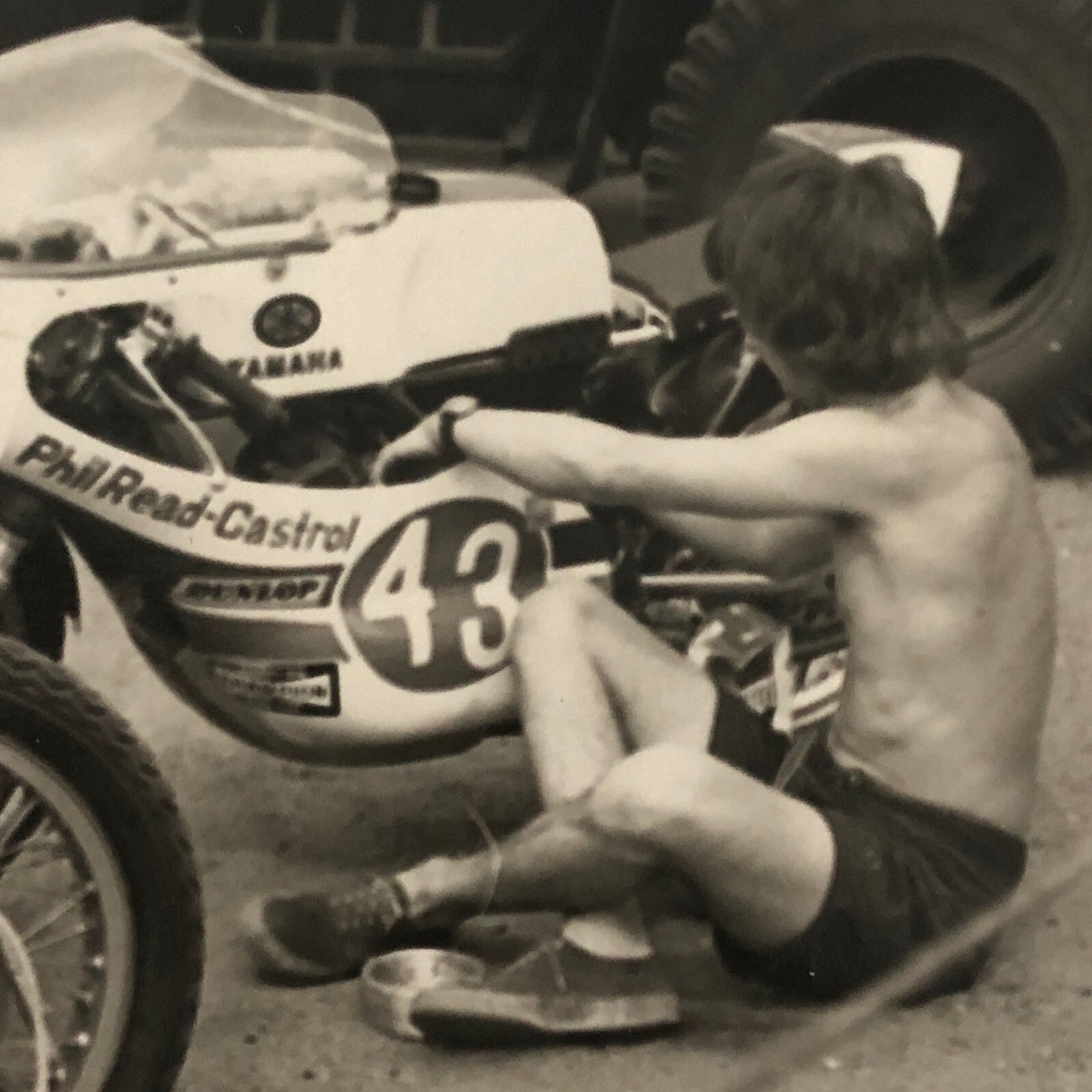Vintage Motorcycle Racing Photo photograph Yamaha Bike Phil Read 1971