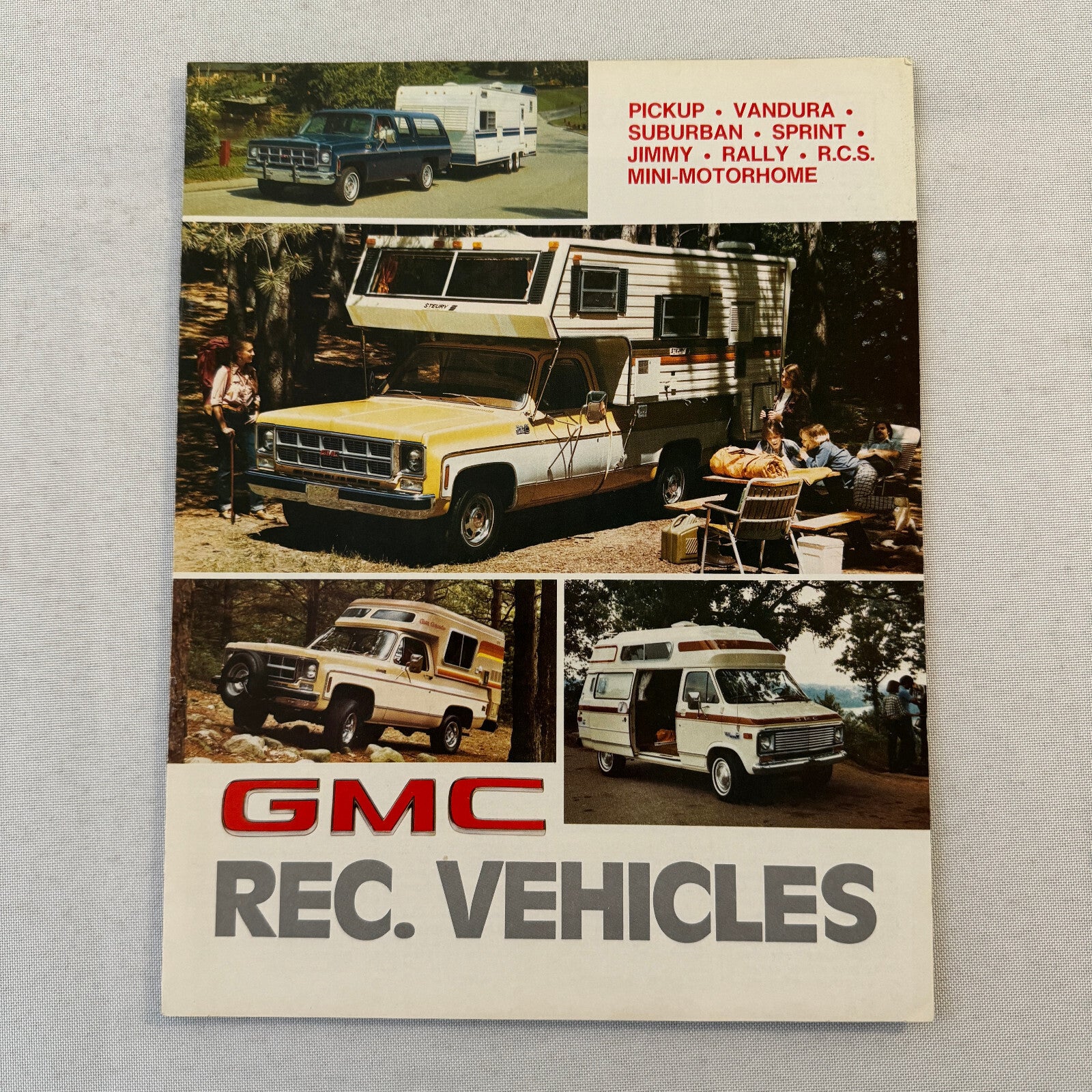 GMC Recreational Vehicles RV Sales Brochure Catalog Vandura Suburban Jimmy Rally