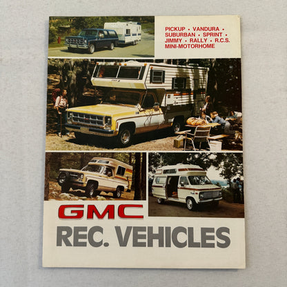 GMC Recreational Vehicles RV Sales Brochure Catalog Vandura Suburban Jimmy Rally