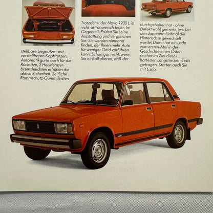 Lada Nova 1200 L Car Sales Brochure Catalog Advertising German Text European