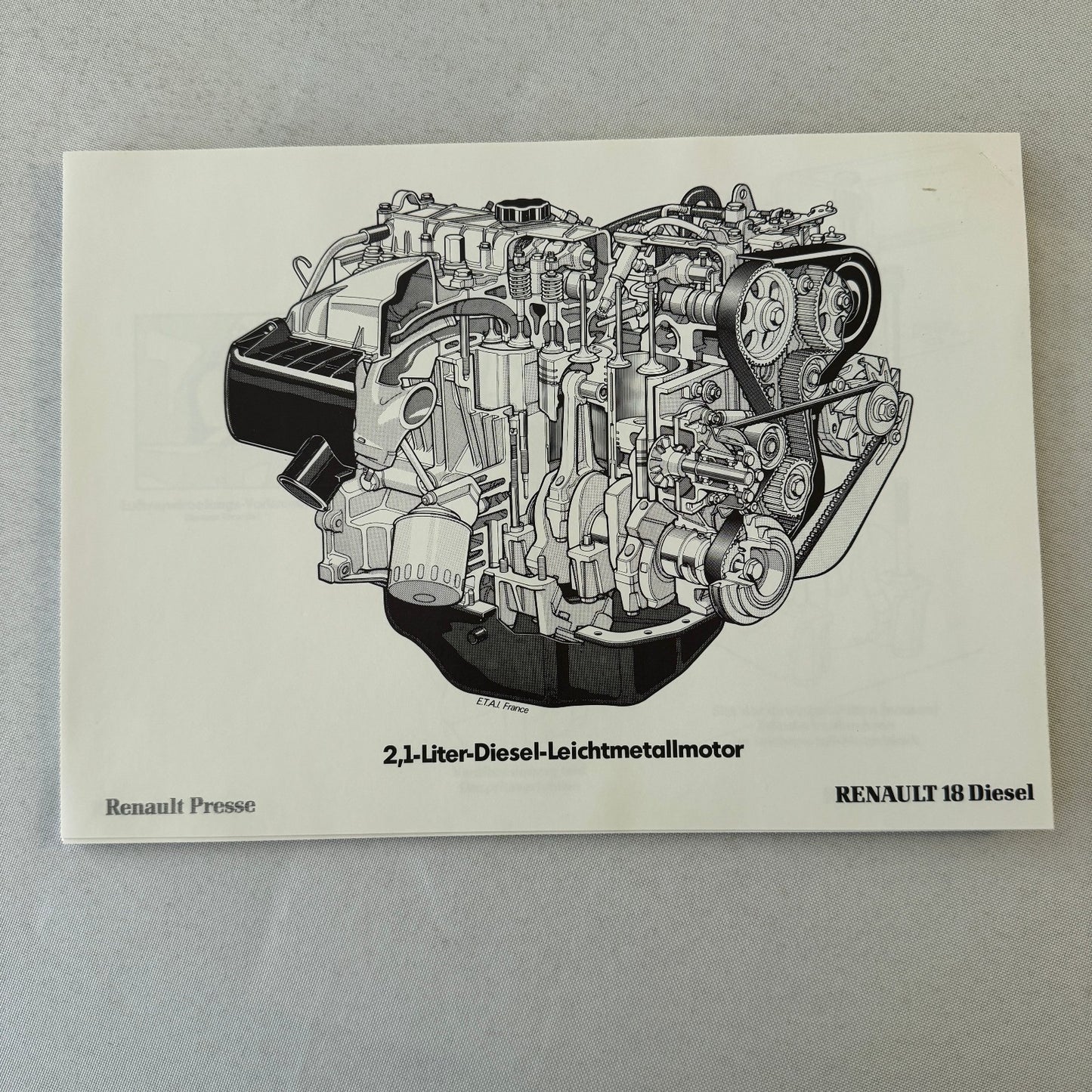 Renault 18 Diesel Car Factory Press Kit Renault 18 TD GTD GERMAN Text 1980 1981