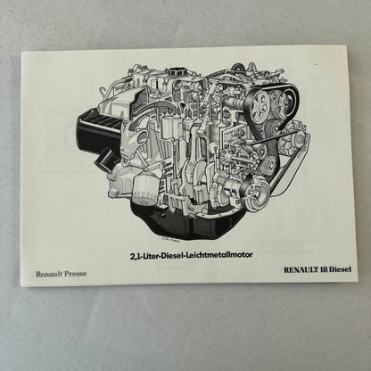 Renault 18 Diesel Car Factory Press Kit Renault 18 TD GTD GERMAN Text 1980 1981