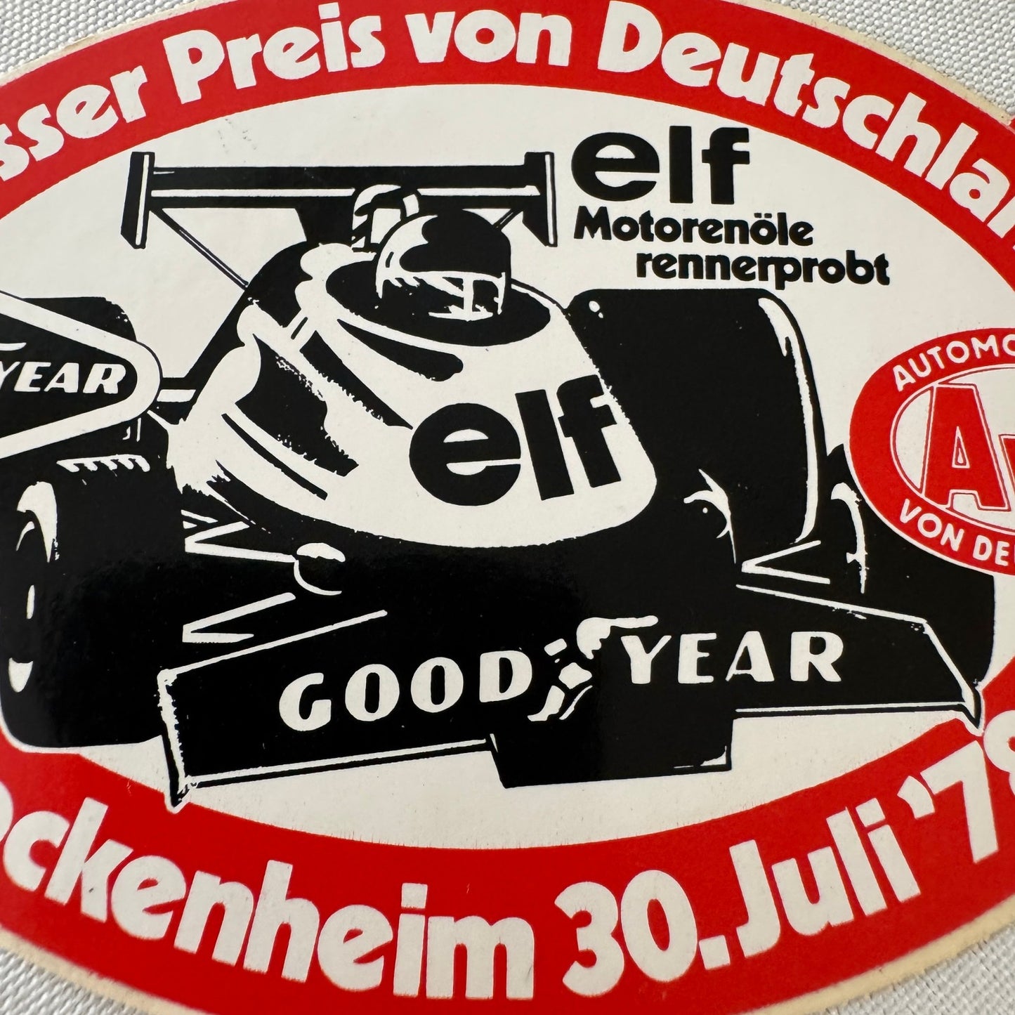 1978 Hockenheim German Grand Prix Racing Decal Sticker AVD
