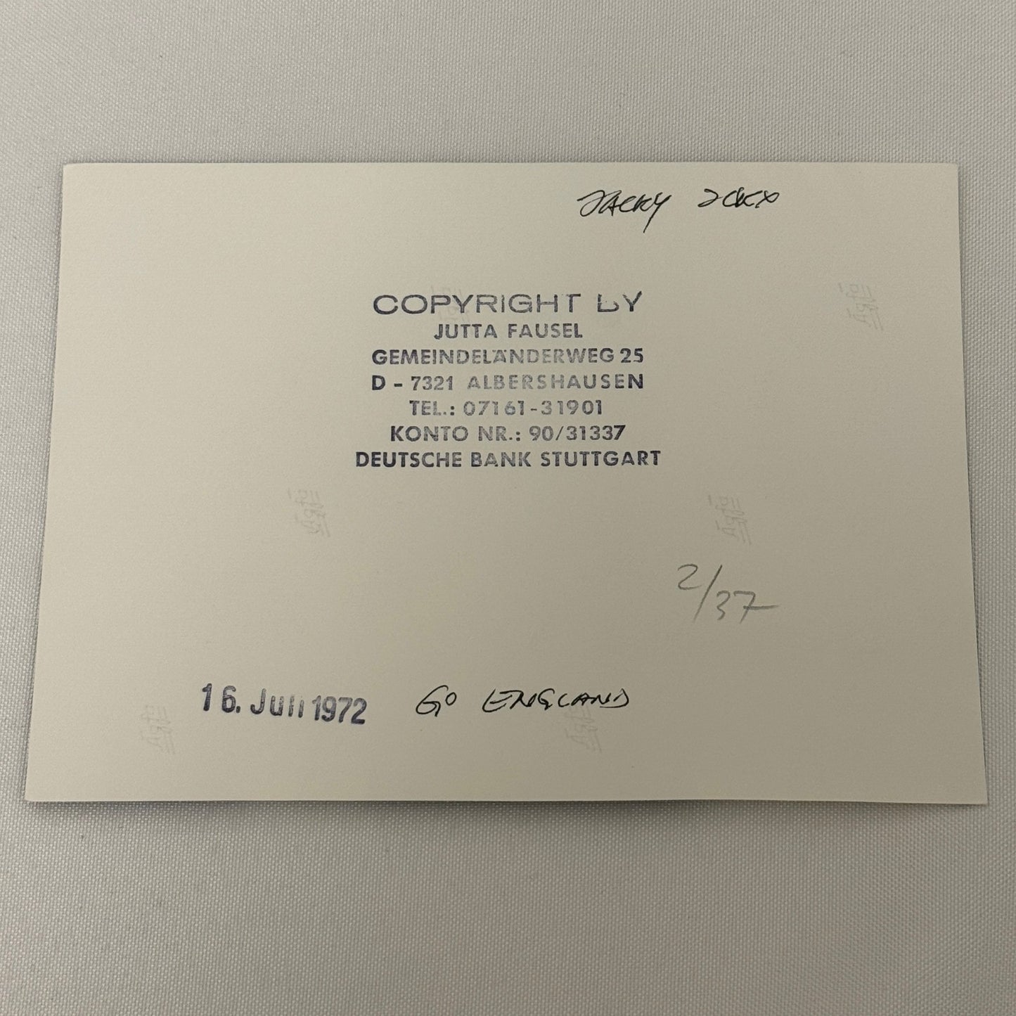 Vintage Racing Photo 1972 British Grand Prix Jacky Ickx