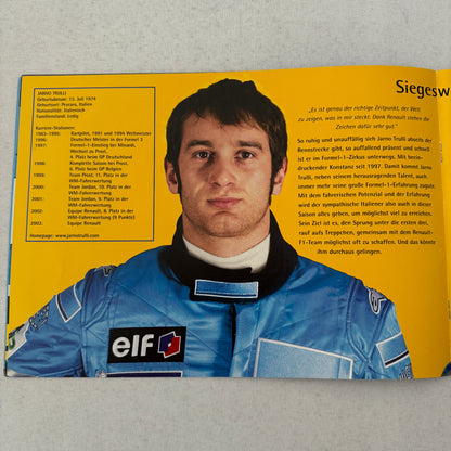 2002 Renault Formula One F1 Team Brochure Jarno Trulli Fernando Alonso