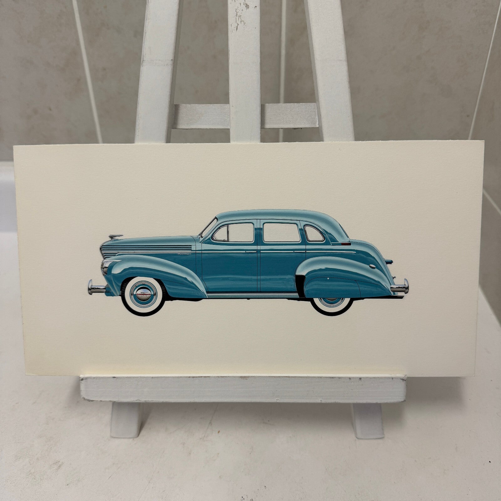 1939 Graham Supercharger Car Automobile Illustration Art Drawing Hand Drawn