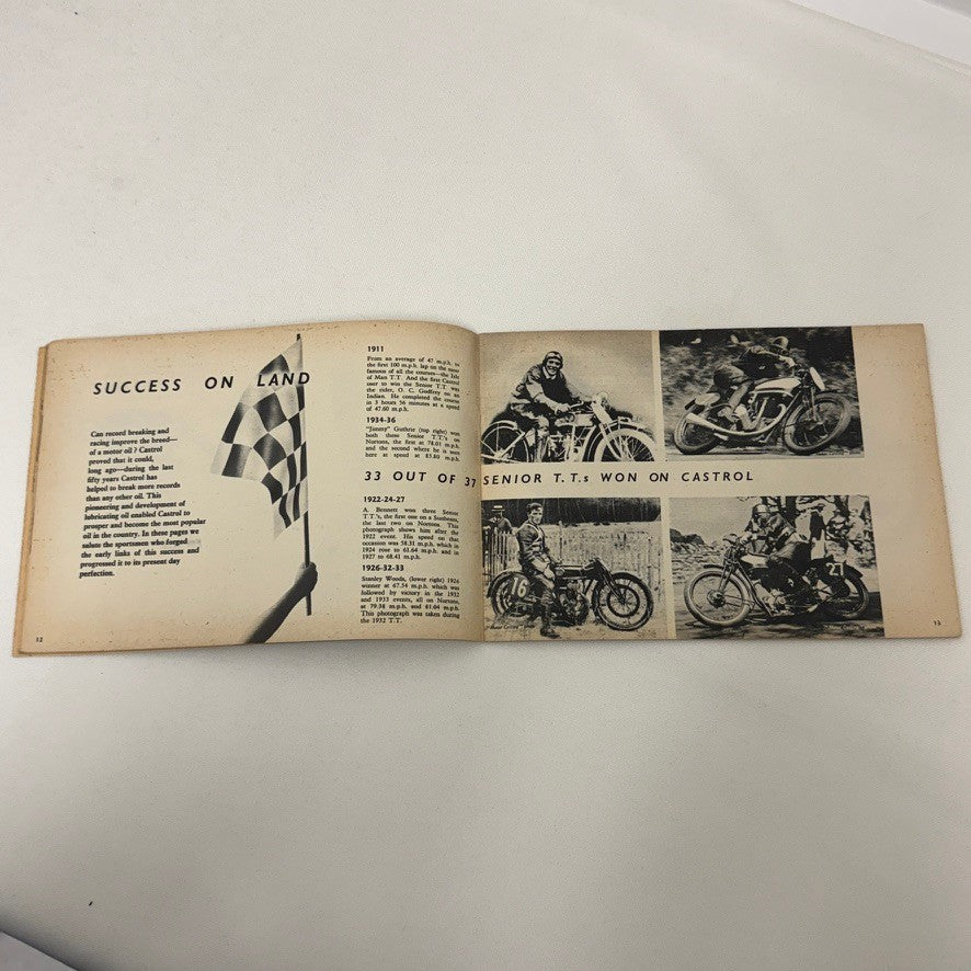 1959 Castrol Racing History Brochure Motorsport Motorcycle Car Aviation Boat +