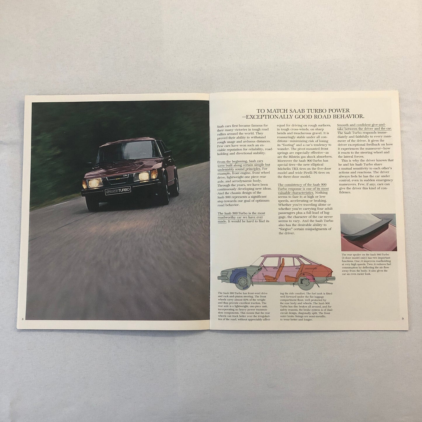 Saab 900 Turbo Sales Brochure Catalog Advertising Vintage Car Automobile