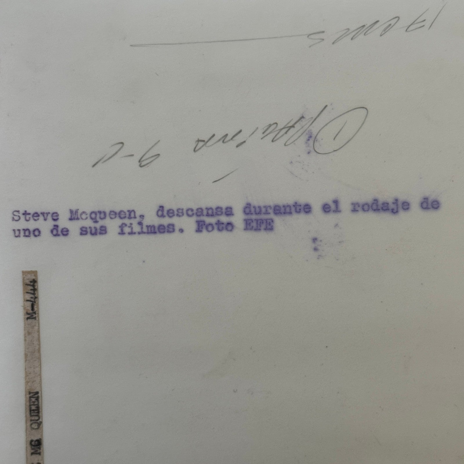 Vintage Steve McQueen Photo Actor Movie Film EFE Press Photo Photograph Print